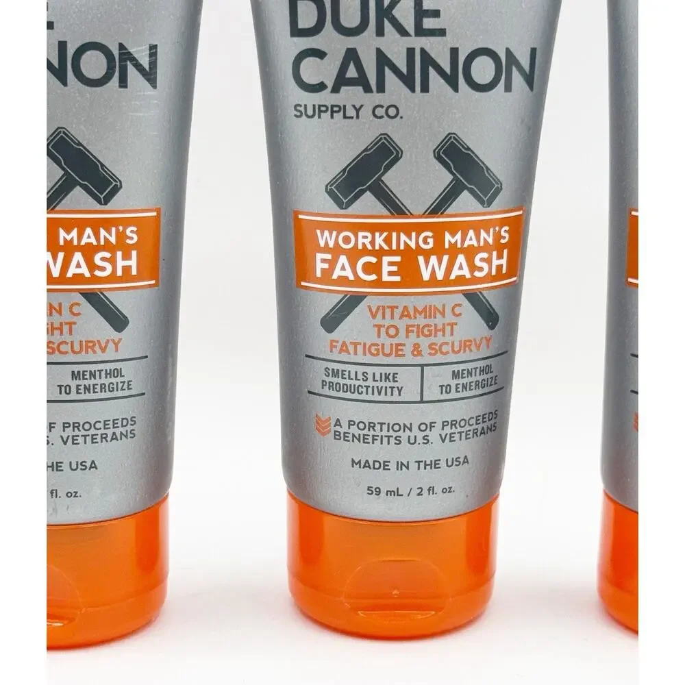 Duke Cannon Lot 5 Working Man's Face Wash 2 oz each Vitamin C Made in USA New